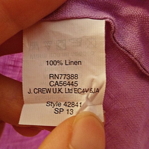 J.Crew Relaxed Fit Linen Button Up Shirt in Mauve - Picture 4 of 4